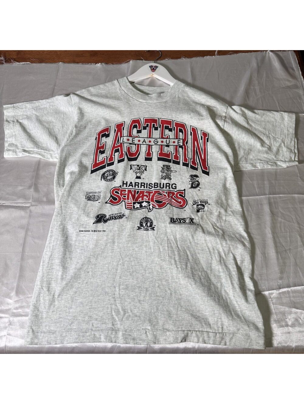Vintage 1995 Eastern League Harrisburg Senators Baseball Tee Medium Made in USA - Picture 4 of 8